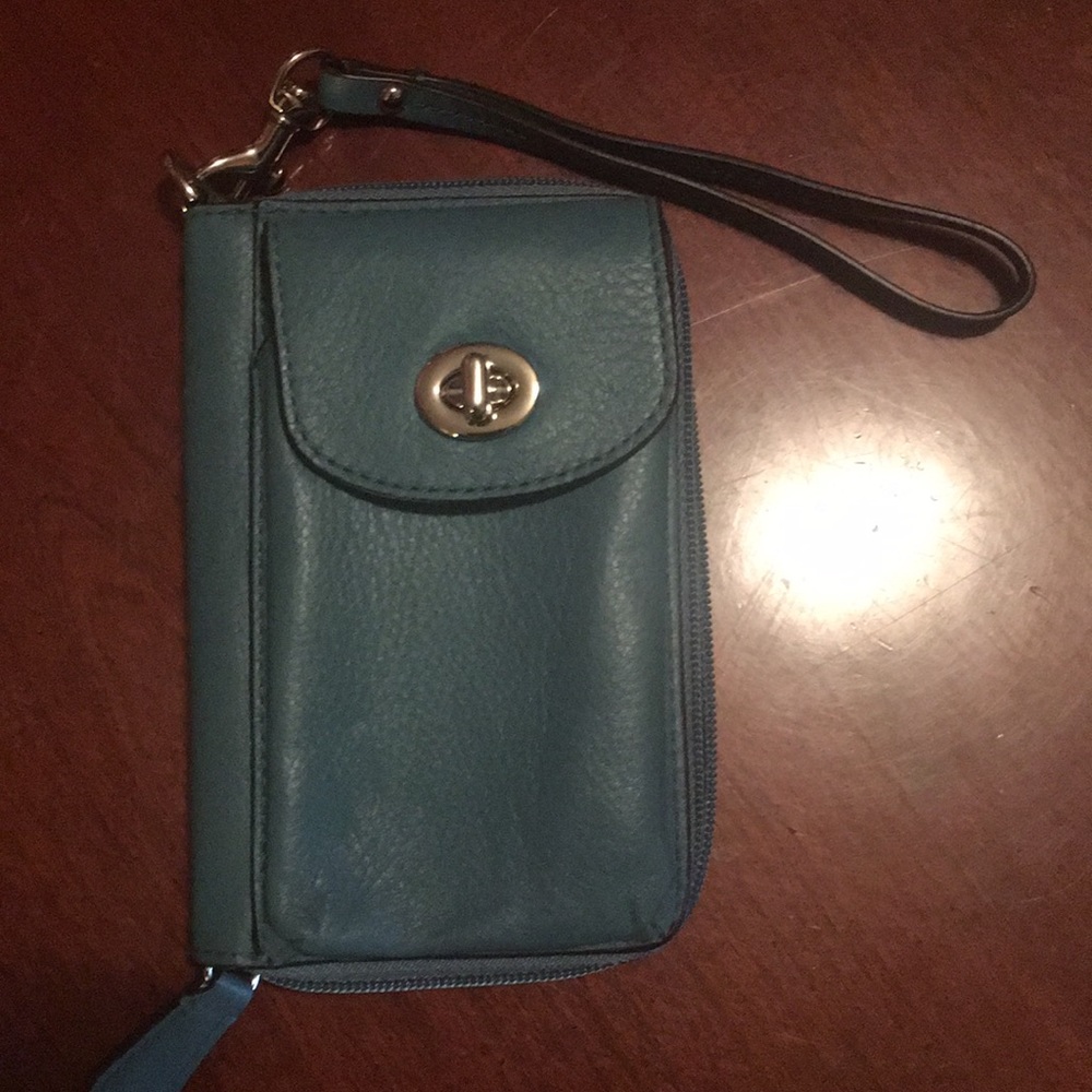 Coach leather wristlet